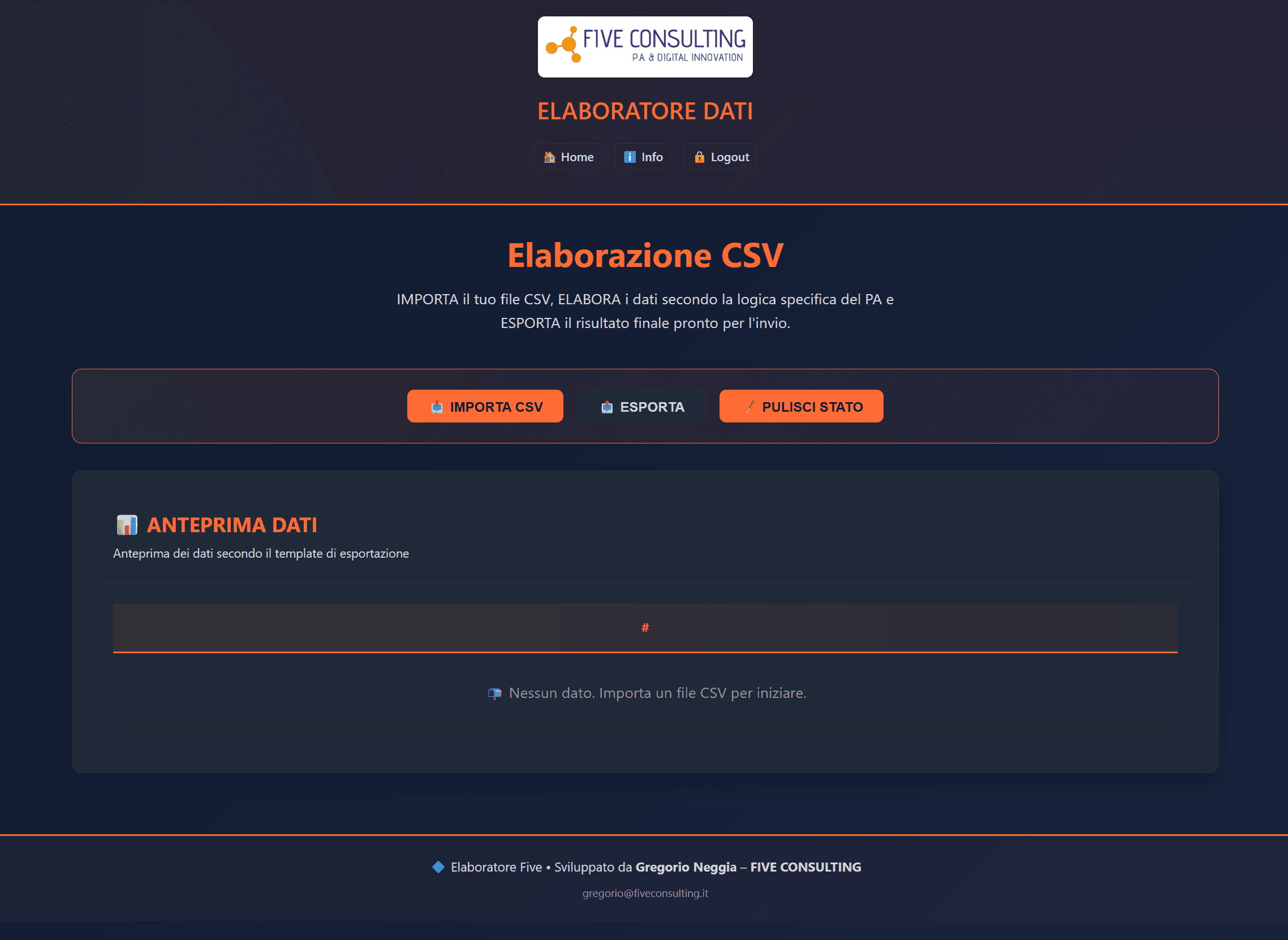 Elaboratore e parser CSV